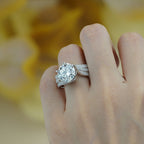 3-Carat Super Sparkling Round Moissanite Ring