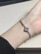 Tennis Bracelet Round Cut Created Moissanite