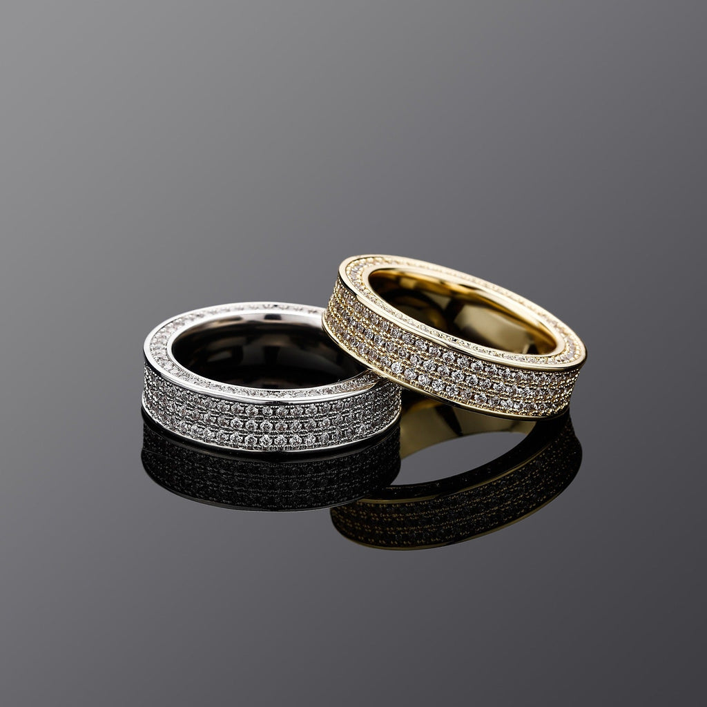 Faux Three Row Fashion Masonry Ring