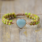 Handmade Natural Stone Heart Bracelet