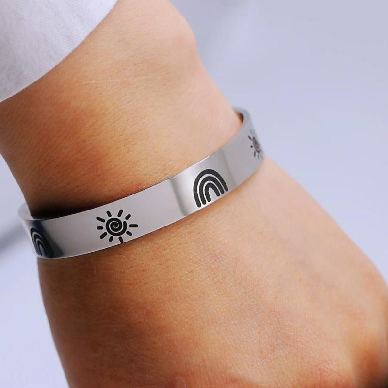 For Granddaughter - I'll Always Be There For You Wave Cuff Bracelet