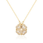 Lucky Four Leaf Clover Heart Necklace