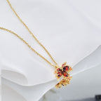 Shiny Crystal Maple Tassel Earrings