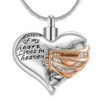 A Piece Of My Heart Lives In Heaven - Chain and Urn Pendant