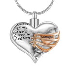 A Piece Of My Heart Lives In Heaven - Chain and Urn Pendant