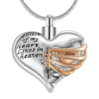 A Piece Of My Heart Lives In Heaven - Chain and Urn Pendant