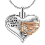 A Piece Of My Heart Lives In Heaven - Chain and Urn Pendant