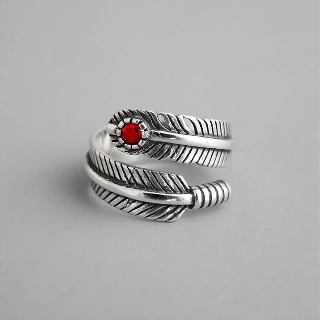 For Memorial- Your Guardian Angel Watching And Protecting Feather Turquoise Ring
