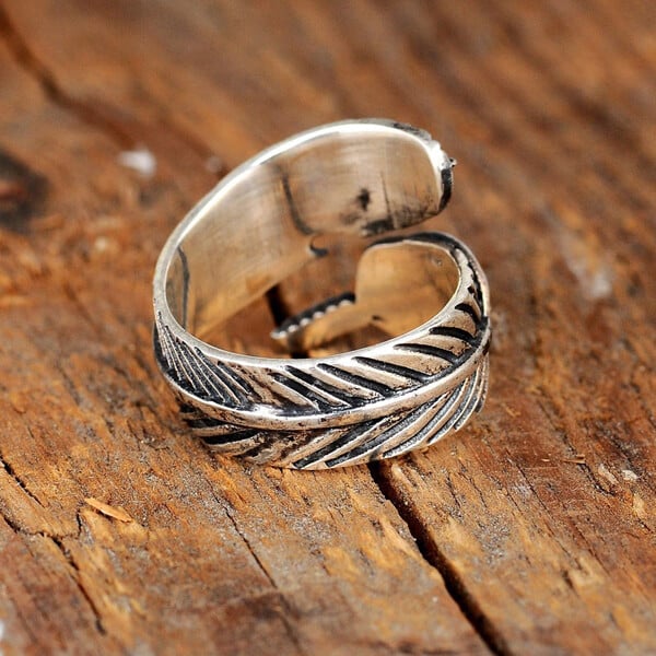 For Memorial- Your Guardian Angel Watching And Protecting Feather Turquoise Ring