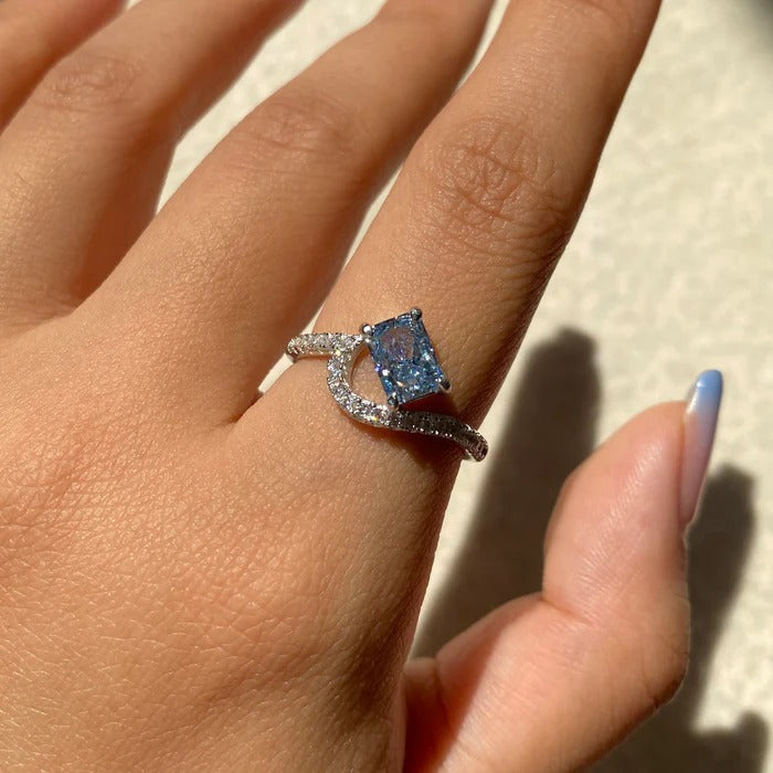 925 Sterling Silver Pavé Vagues Ring