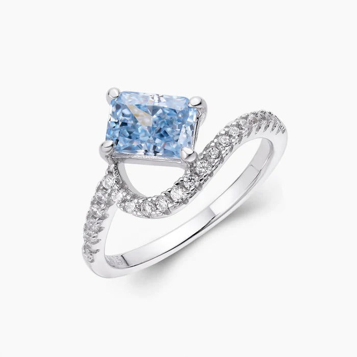 925 Sterling Silver Pavé Vagues Ring