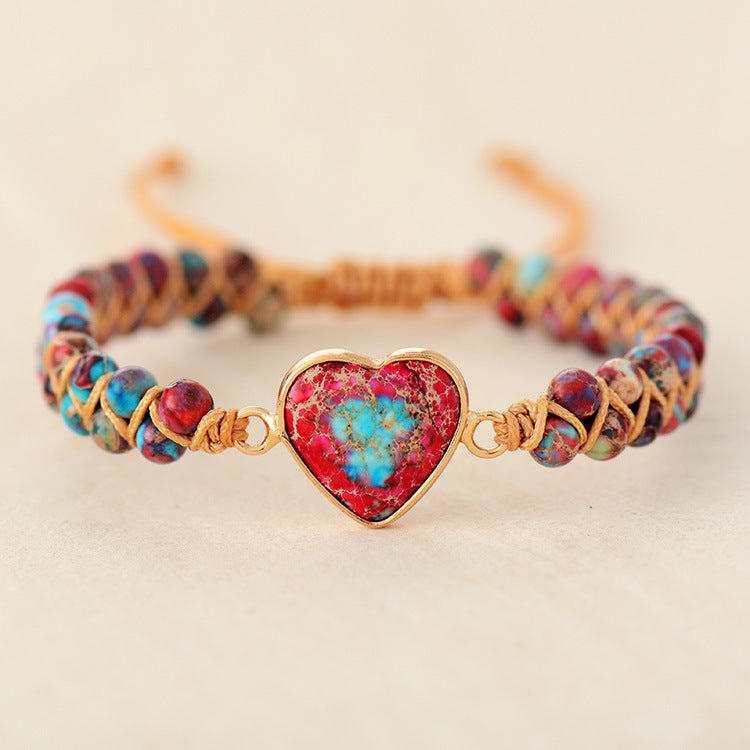 Jasper Heart Bracelet（To My Granddaughter Love You Forever ）