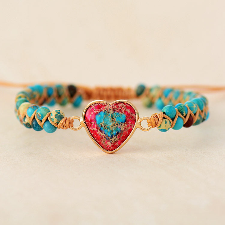 Jasper Heart Bracelet（To My Granddaughter Love You Forever ）
