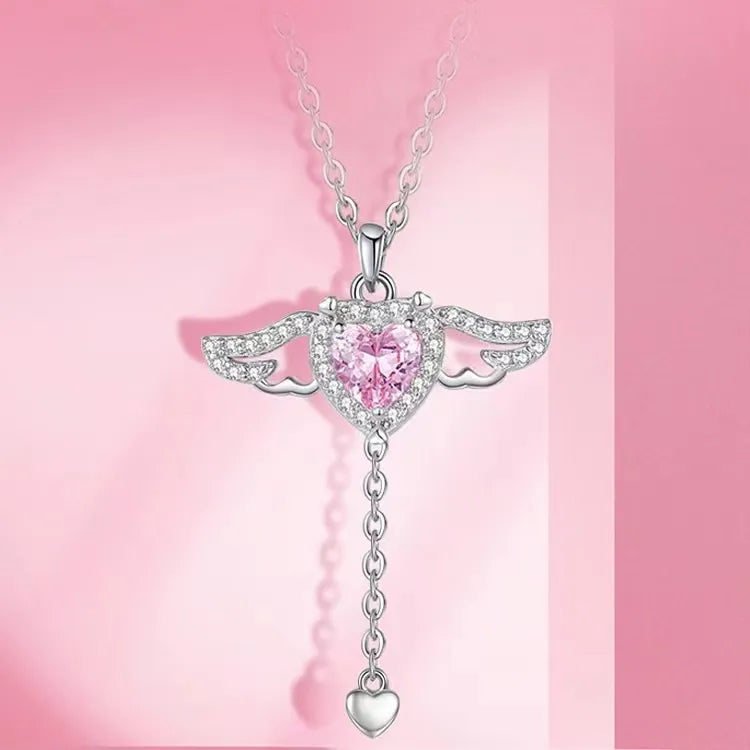 Pink Angel Wings Necklace