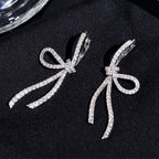 French Style Zircon Bow Earrings