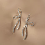 French Style Zircon Bow Earrings