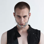 Gothic Metal Mechanical Fluid Face Earring Ornament