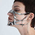 Gothic Metal Mechanical Fluid Face Earring Ornament