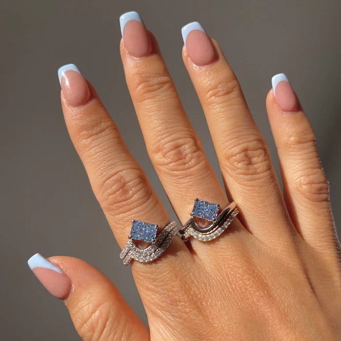 925 Sterling Silver Pavé Vagues Ring