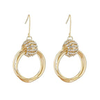 Mother'S Day French Style Crystal Hoop Earrings
