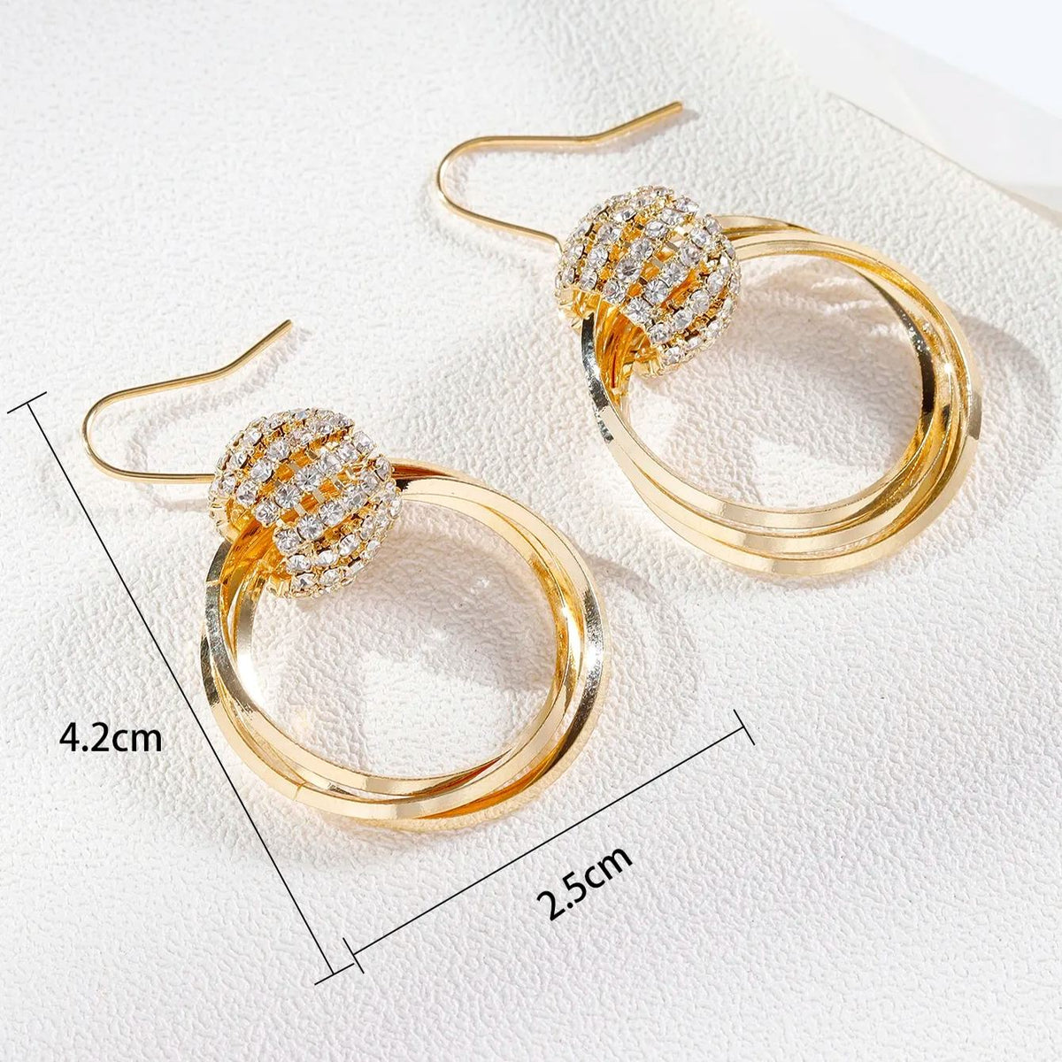 Mother'S Day French Style Crystal Hoop Earrings