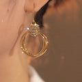 Mother'S Day French Style Crystal Hoop Earrings