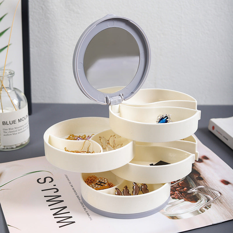 Mirror Rotation Jewelry Storage Box
