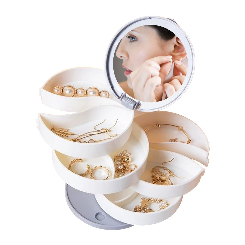 Mirror Rotation Jewelry Storage Box