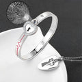 Love Lock Bracelet and Key Necklace Set