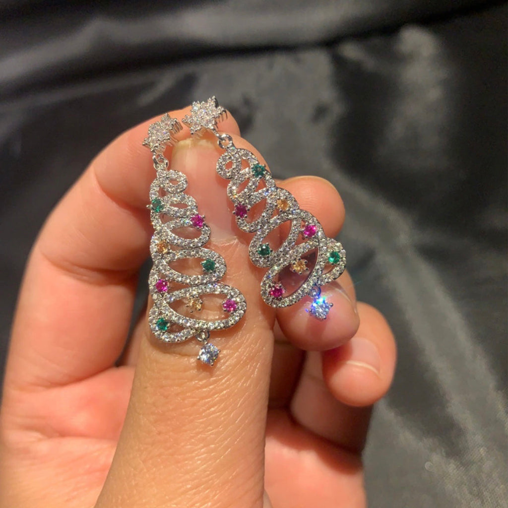 Shiny Christmas Tree Earrings