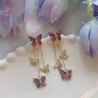 Purple Butterfly Earrings