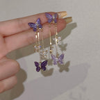 Purple Butterfly Earrings