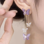 Purple Butterfly Earrings