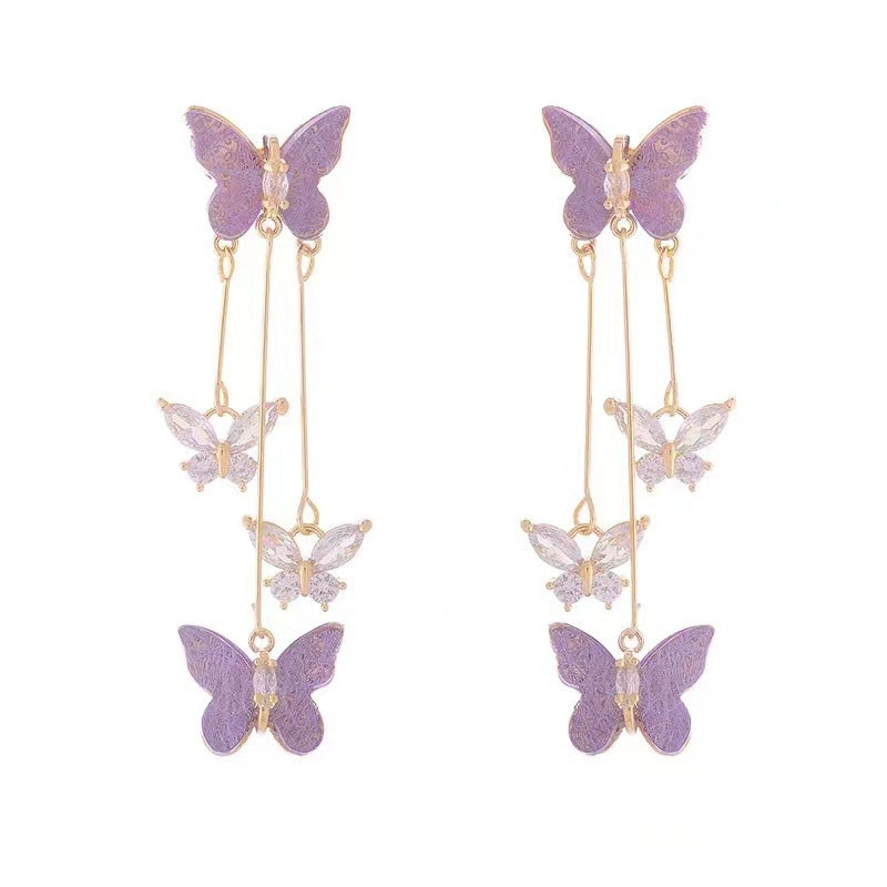 Purple Butterfly Earrings