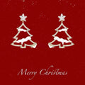 White Snow Christmas Tree Earrings