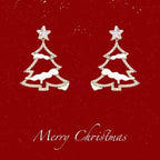 White Snow Christmas Tree Earrings