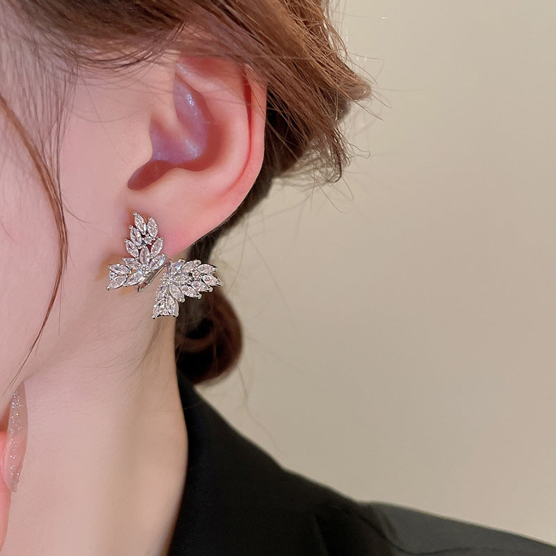 Sparkling Butterfly Zircon Earrings
