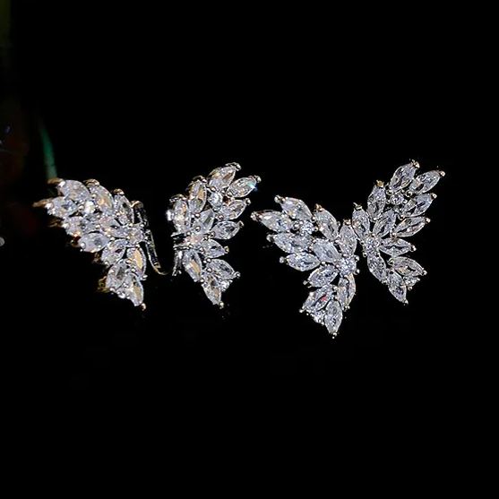 Sparkling Butterfly Zircon Earrings