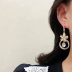 Crystal Zircon Flower Pendant Earrings