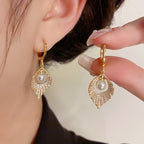 Pearl Tassel Zircon Earrings