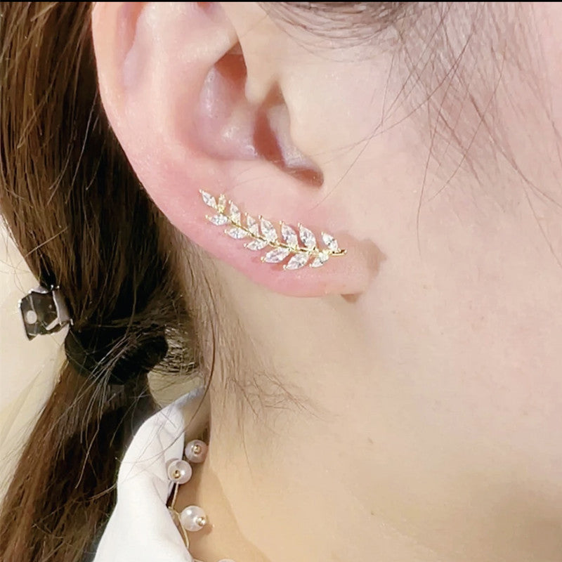 Leaf Zircon Earrings
