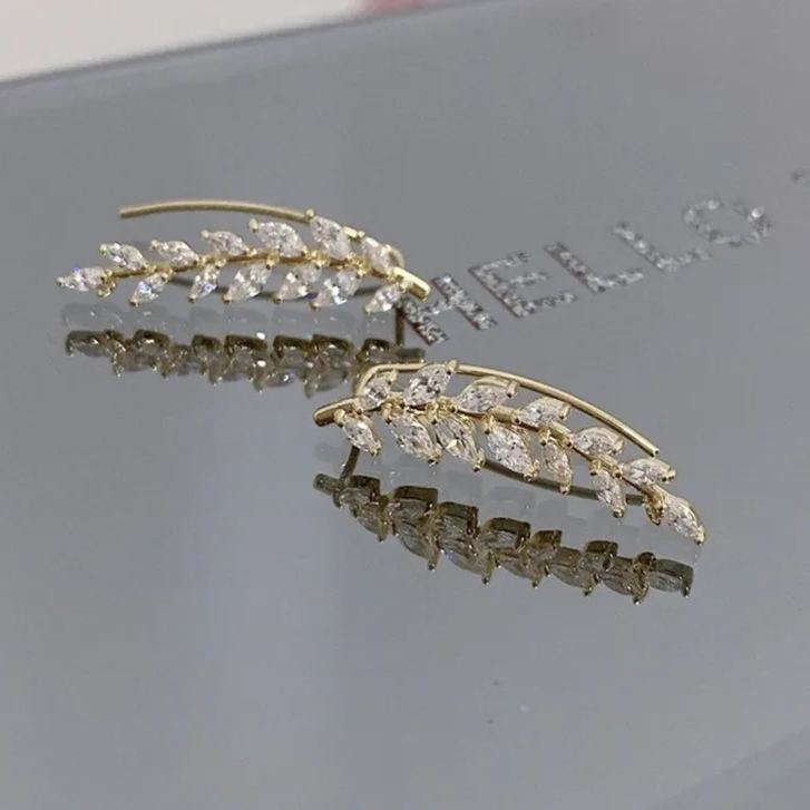 Leaf Zircon Earrings