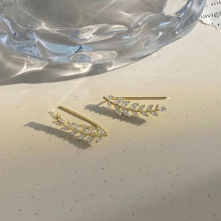 Leaf Zircon Earrings