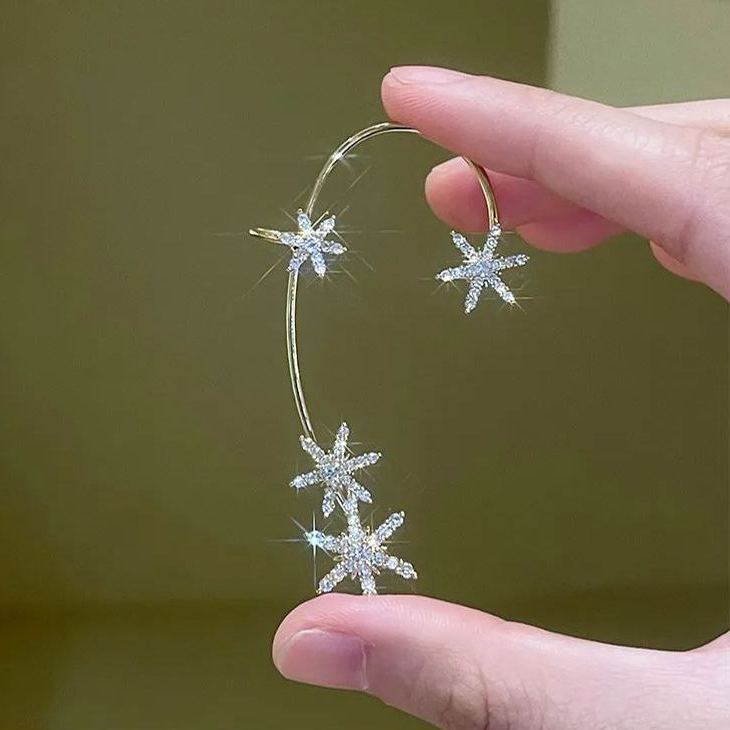 Sparkling Snowflake Zircon Earrings