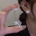 Sparkling Snowflake Zircon Earrings