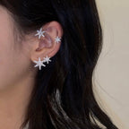 Sparkling Snowflake Zircon Earrings