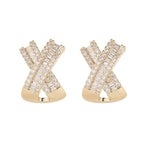 Cross Diamond Stud Earrings