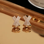 Cross Diamond Stud Earrings