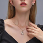 Diamonds Snowflake Earrings Necklace Set