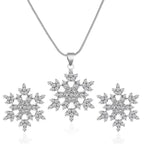 Diamonds Snowflake Earrings Necklace Set